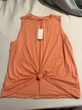 CALIA by Carrie Underwood Peach Knot-Front Tank Top